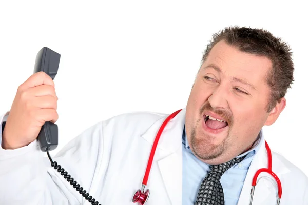 Dottore con un telefono — Foto Stock