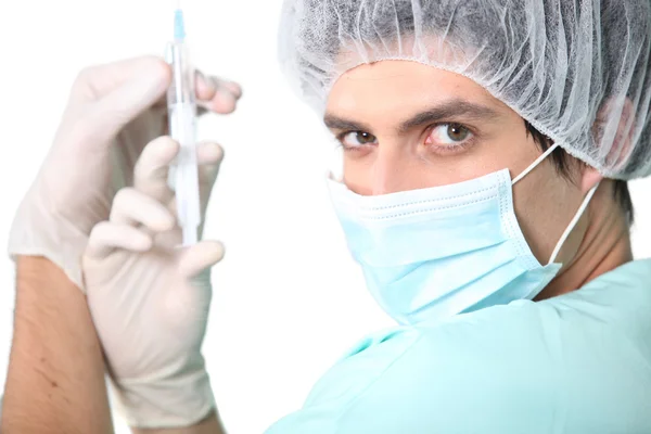 Nurse holding injection — Stock Photo, Image