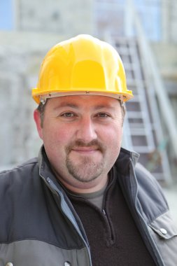 Builder in a hardhat clipart