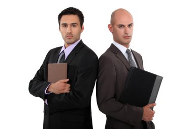 Two smart businessmen clipart