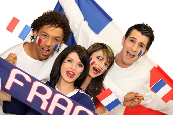Fransk fotboll supportrar — Stockfoto