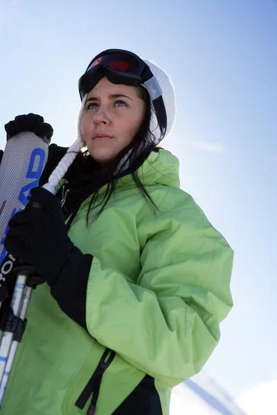 Esquiador feminino — Fotografia de Stock