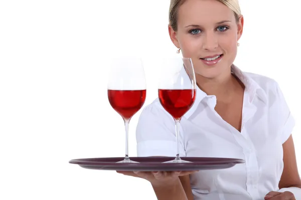 Here is your wine — Stock Photo, Image