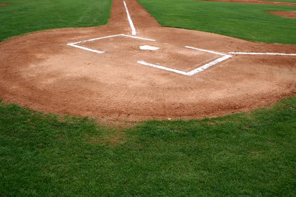 Campo da baseball a casa piastra — Foto Stock