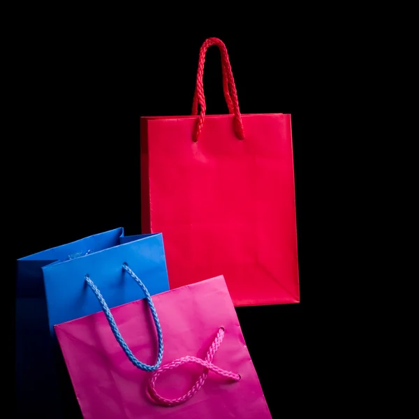 Mini sacos de compras em preto — Fotografia de Stock