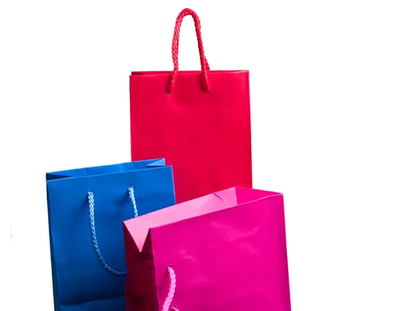 Mini sacos de compras em branco — Fotografia de Stock