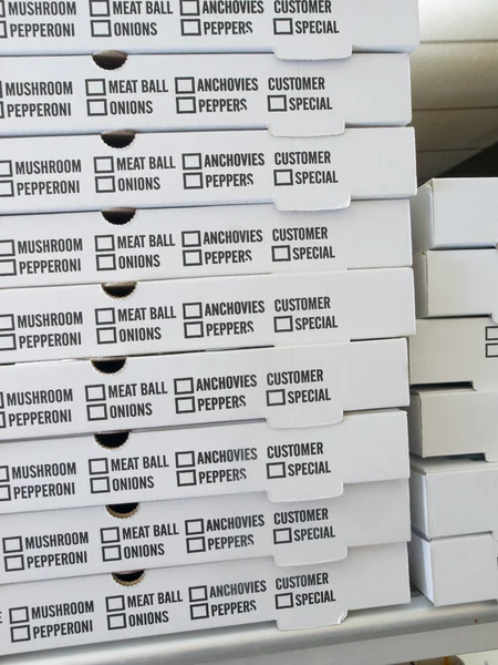 Halmozott pizzás dobozok — Stock Fotó