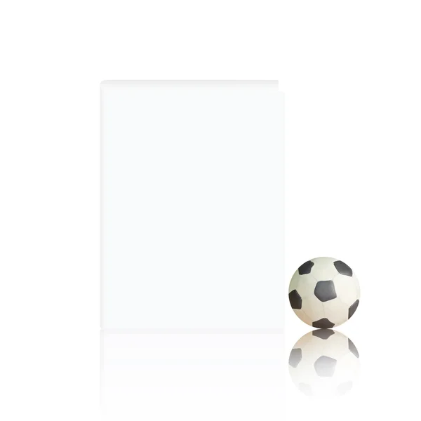 Plasticine football with Blank Book on white background — Stock Photo, Image