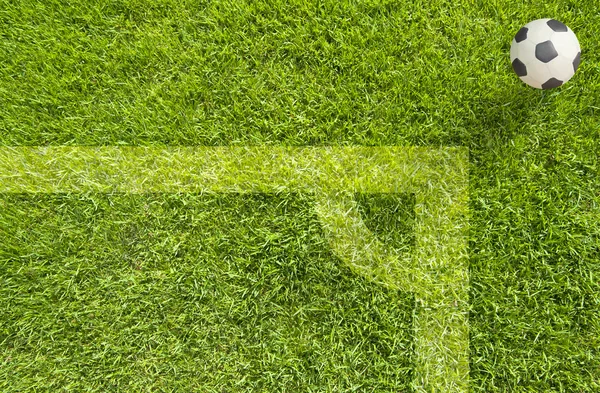 Modellera fotboll på gräs bakgrund — Stockfoto