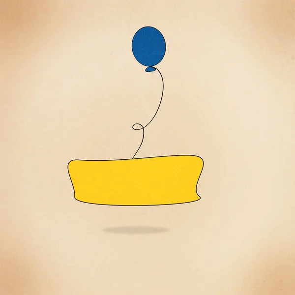 Blauwe ballon met lege banner — Stockfoto