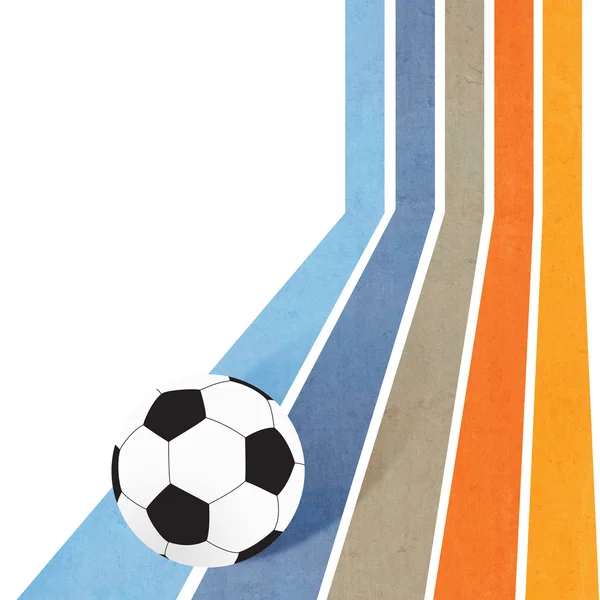 Piłka nożna na żywo na tle kolorowych linii — Zdjęcie stockowe