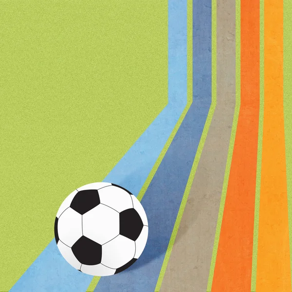 Fotbal na barevné linky pozadí — Stock fotografie