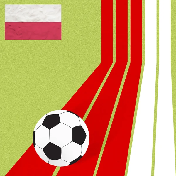 Πλαστελίνη σημαία Ποδόσφαιρο μπάλα σε πολύχρωμο γραμμή φόντο — Φωτογραφία Αρχείου