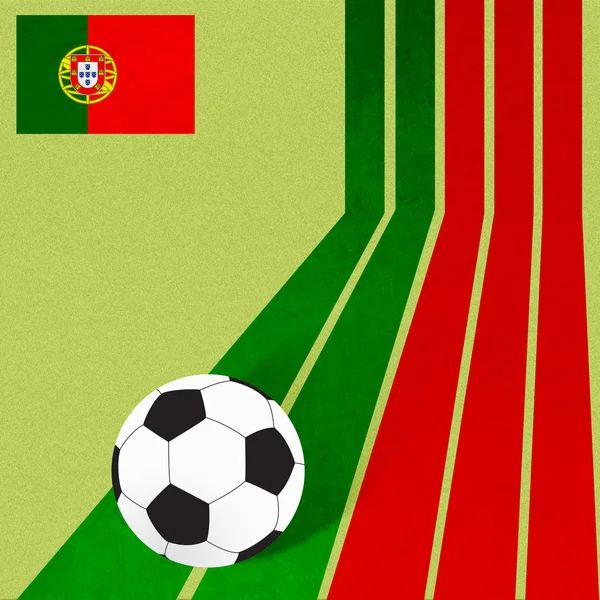 Plasticine flag football soccer on colorful line background — Stock Photo, Image