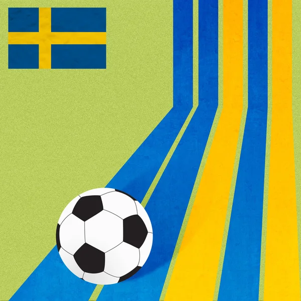 Football drapeau plasticine sur fond de ligne colorée — Photo