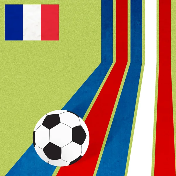 Πλαστελίνη σημαία Ποδόσφαιρο μπάλα σε πολύχρωμο γραμμή φόντο — Φωτογραφία Αρχείου