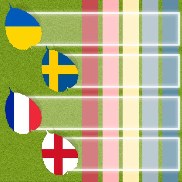 Fotboll Fotboll flagga på gräs bakgrund — Stockfoto
