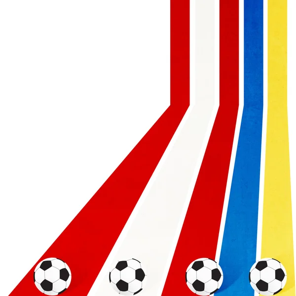 Futebol futebol em linha de fundo colorido — Fotografia de Stock