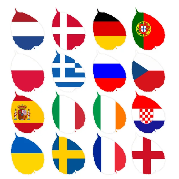 Flagge des Fußballs auf weißem Hintergrund — Stockfoto