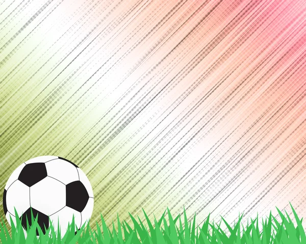 Piłka nożna piłki nożnej na trawie i streszczenie tło — Zdjęcie stockowe