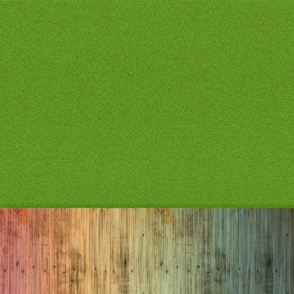 Dřevo na trávě pozadí a textury — Stock fotografie