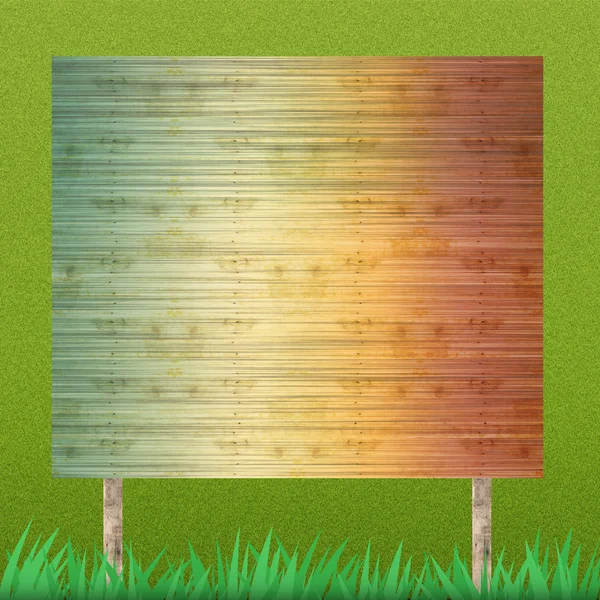 Billboard op gras achtergrond en textuur — Stockfoto