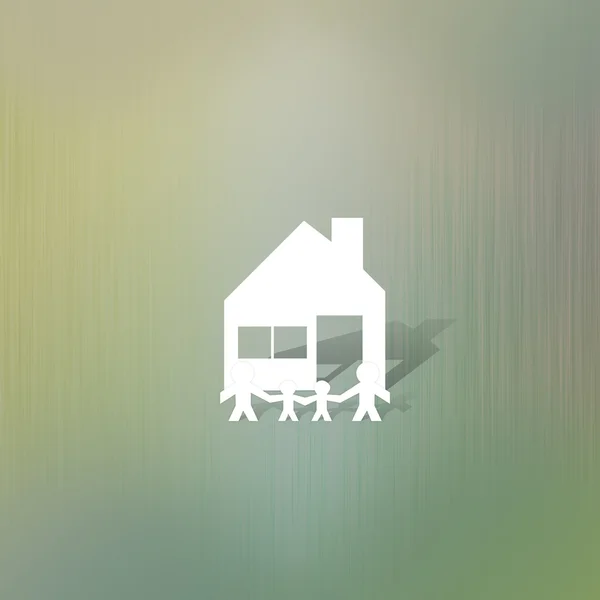 Haus der Familie aus Papier geschnitten auf abstraktem Hintergrund — Stockfoto