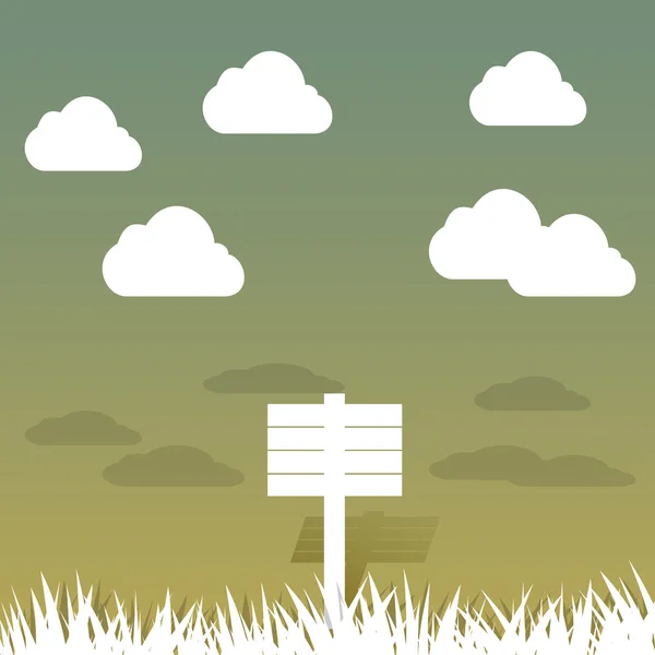 빌보드와 추상적인 배경에 잘라 종이의 구름 — 스톡 사진