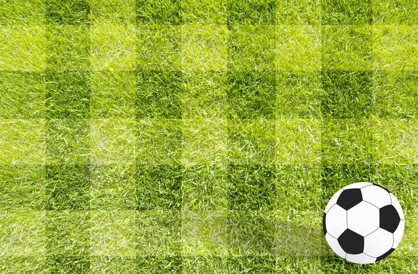 Футбол на травяном фоне — стоковое фото