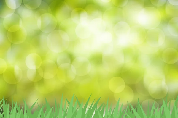 绿草与色彩抽象背景 — 图库照片