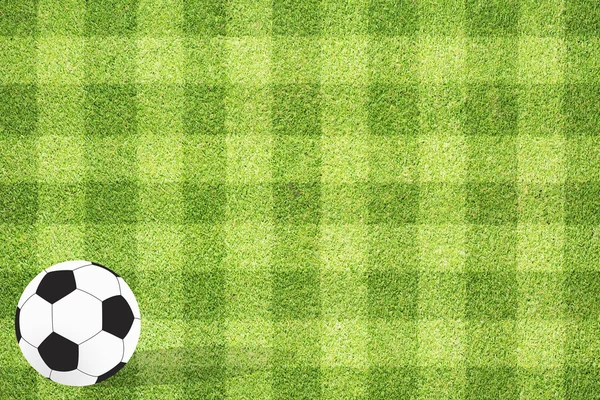 草の背景にサッカー — ストック写真