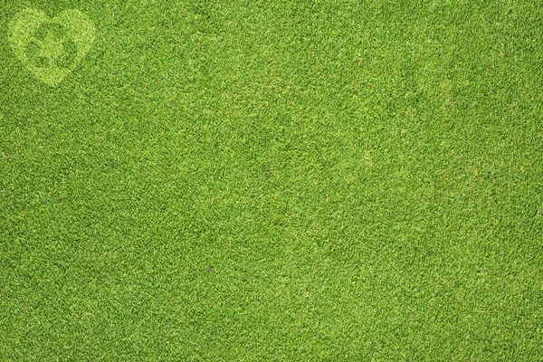 Ev yeşil çim dokusu ve arka plan üzerinde geri dönüşüm — Stok fotoğraf