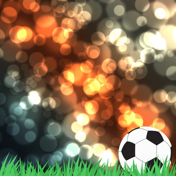 Fútbol con hierba verde sobre fondo abstracto de color —  Fotos de Stock