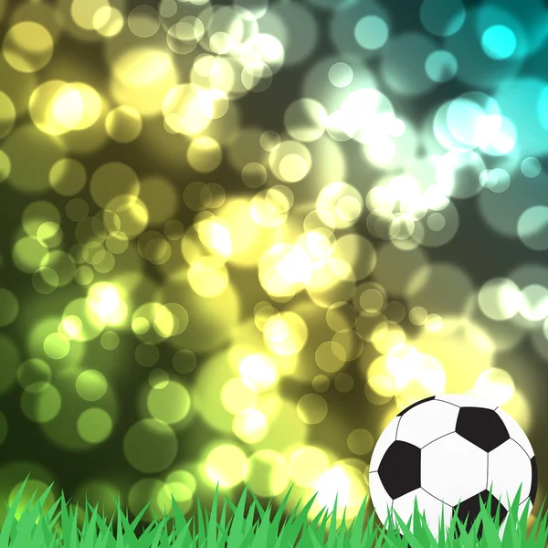 Calcio con erba verde su sfondo astratto colore — Foto Stock