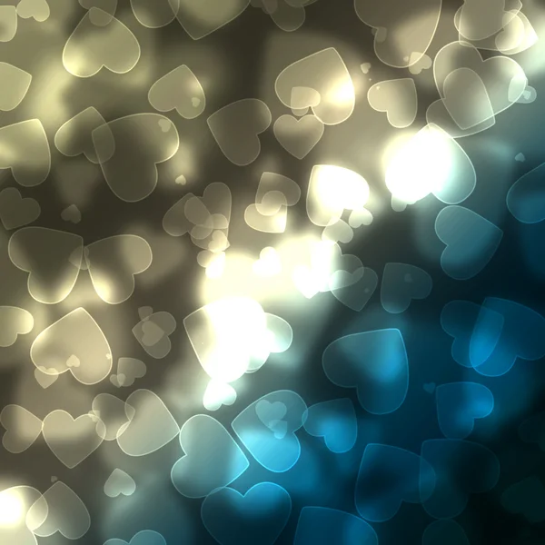 Shiny hearts bokeh light background — Stock Photo, Image