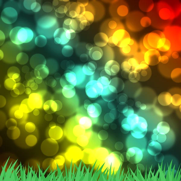 Rumput hijau dengan latar belakang abstrak warna — Stok Foto