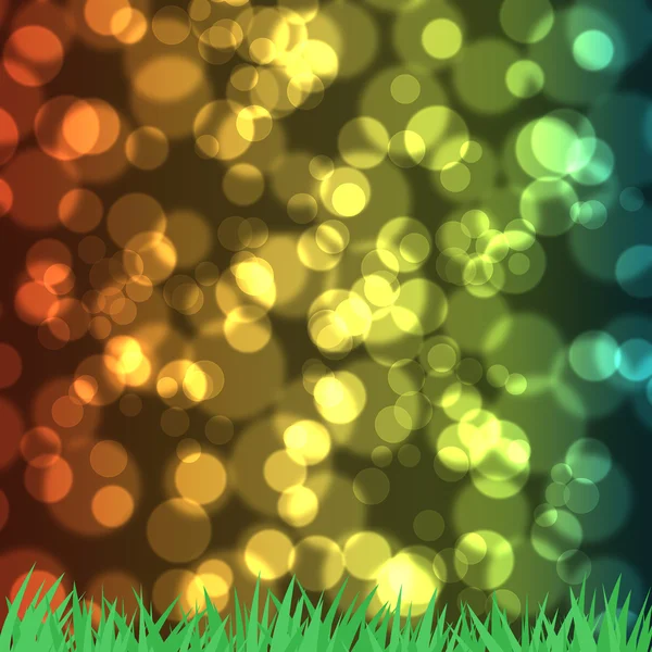 Hierba verde con fondo abstracto de color —  Fotos de Stock