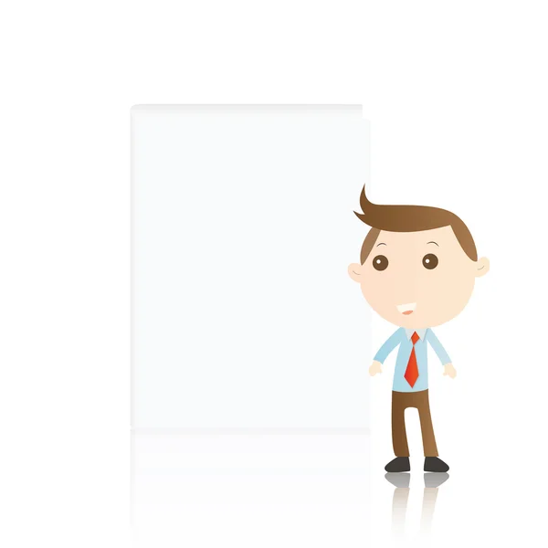 Geschäftsmann mit Buch auf weißem Hintergrund — Stockfoto