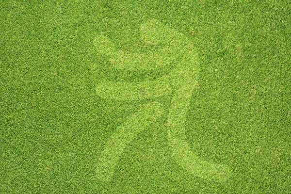 Sportovní stolní tenis na zelené trávě textury a pozadí — Stock fotografie