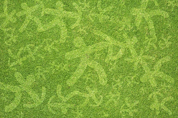緑の草のテクスチャと背景にスポーツの射手 — ストック写真