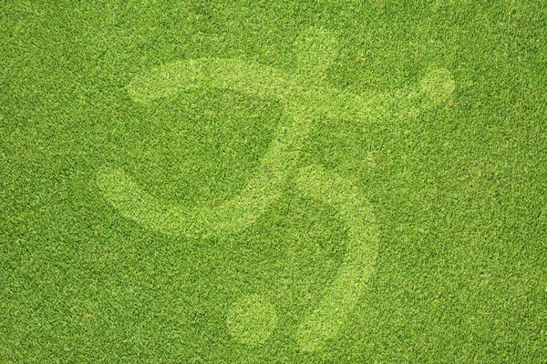 Sporten fotboll på grönt gräs textur och bakgrund — Stockfoto