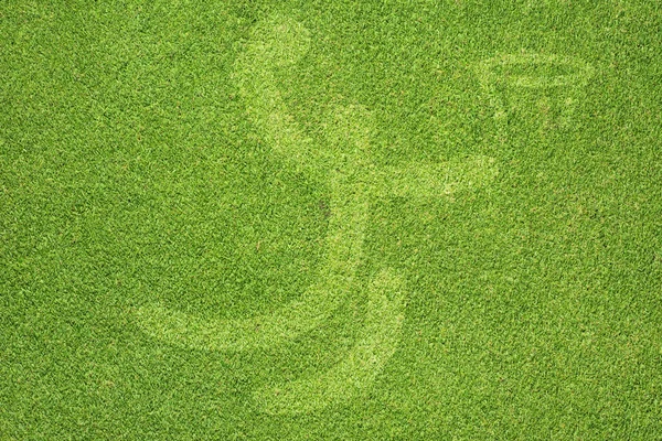 Sportbasket på grönt gräs konsistens och bakgrund — Stockfoto