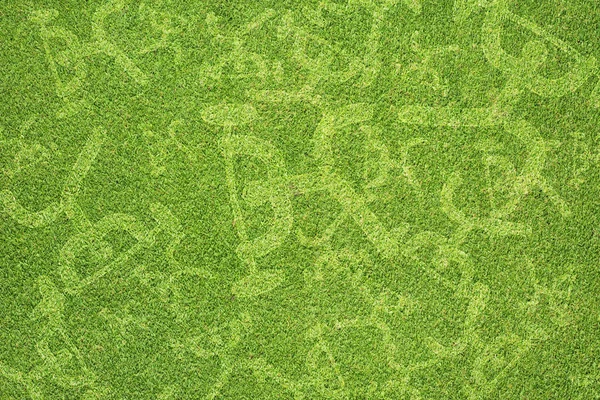 Váha sportovní na zelené trávě textury a pozadí — Stock fotografie