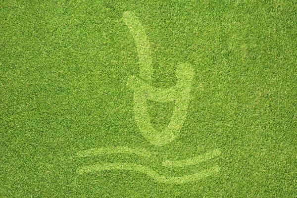 緑の草のテクスチャと背景スポーツ スプラッシュ — ストック写真