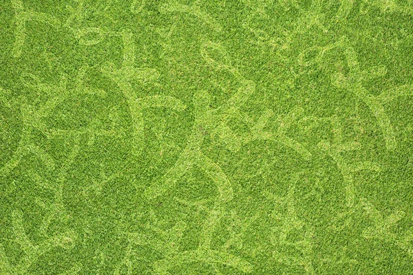 Yeşil çim dokusu ve arka plan üzerinde spor badminton — Stok fotoğraf