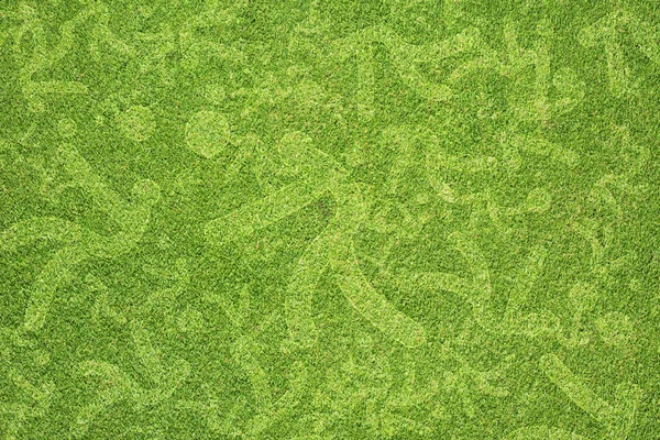 Voleibol deportivo sobre hierba verde textura y fondo — Foto de Stock
