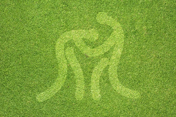 Sport Ringen auf grünem Gras Textur und Hintergrund — Stockfoto