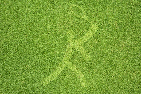 Sportowe badminton na zielonej trawie tekstury i tła — Zdjęcie stockowe