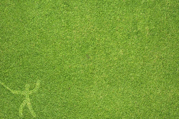 Yeşil çim dokusu ve arka plan üzerinde spor çit — Stok fotoğraf