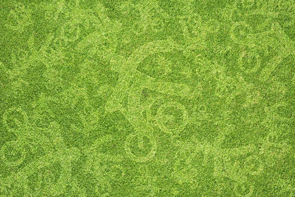 Cyclisme sportif sur herbe verte texture et fond — Photo